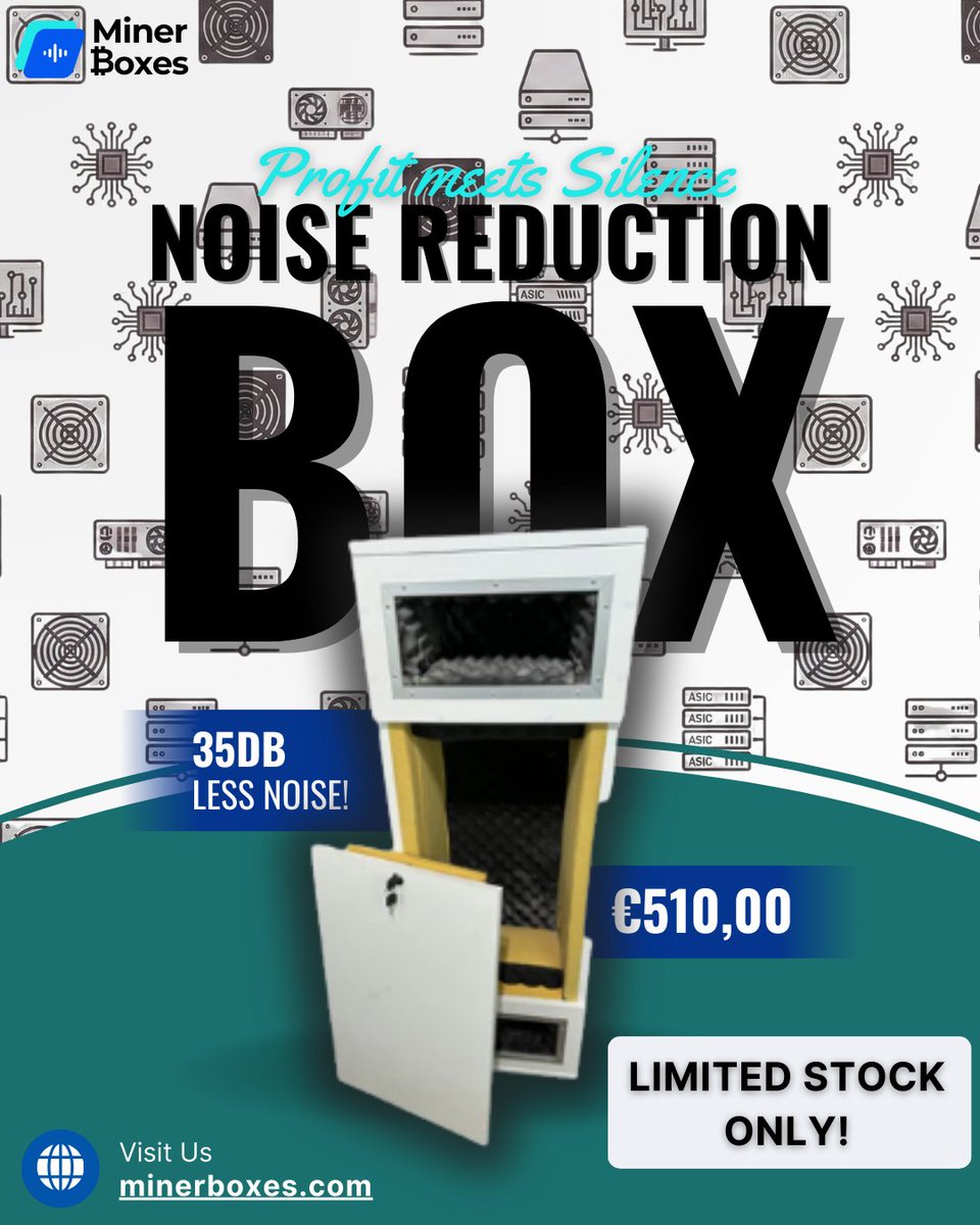 MinerBoxes's tweet photo. Small space. Big silence 🤍🔇
Cut miner noise from 80dB to 36dB with the Small White MinerBox (€510).
Mine in peace. Live in comfort.
🔗 https://t.co/ao9F3dTvVk
#QuietMining #BitcoinMining #ASIC https://t.co/EtLgOpHLLB