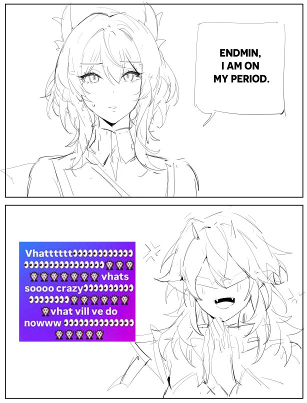 the endmin is not afraid of a little blood on her sword uhh