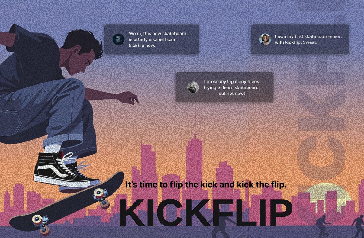 TeniayoC94071's tweet photo. Exploring texture and composition in UI embellishment 🛹

 @designcoursecom #30DaysOfUIUX

This is what im going for https://t.co/pEjFipLx90