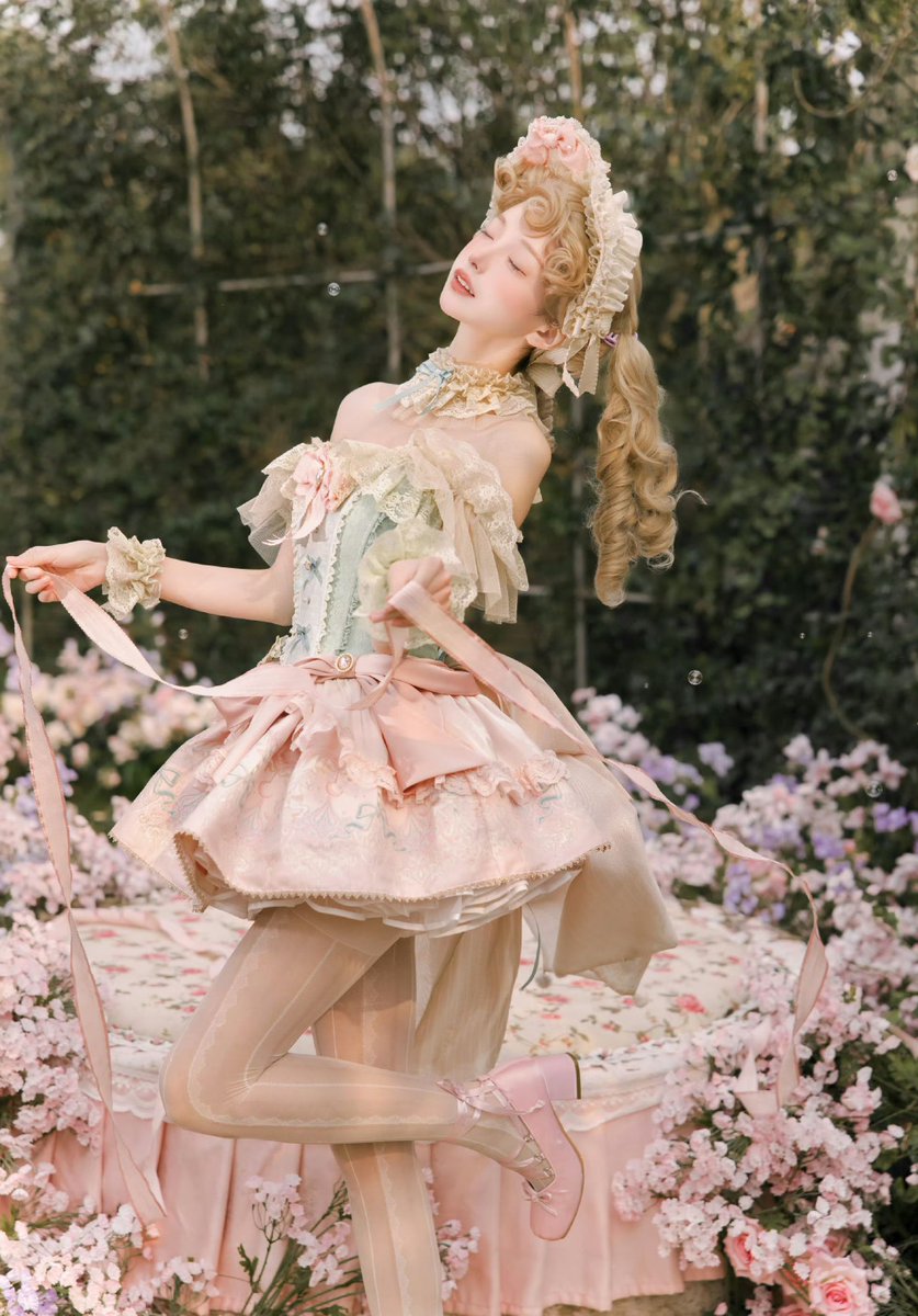 楽譜屋 ガーターコルセット フランス製ヴィンテージ ピンクベージュ