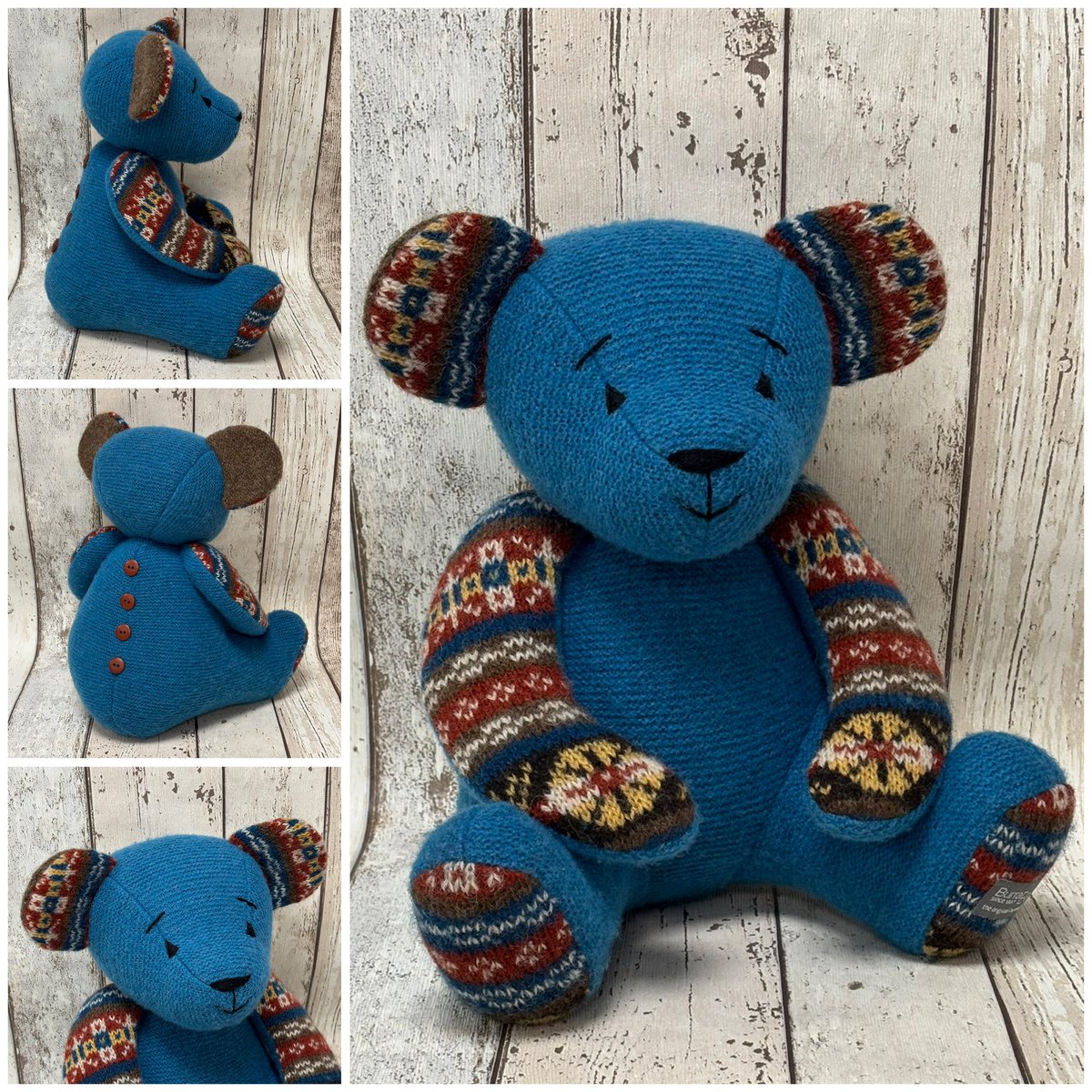 BurraBears's tweet photo. Friday Burra Bear FOR SALE:
'Frank o' Fjilsfield'
£135, price includes UK P&P
#burrabears #shetland #fairislefriday https://t.co/9Cix0zXk4a