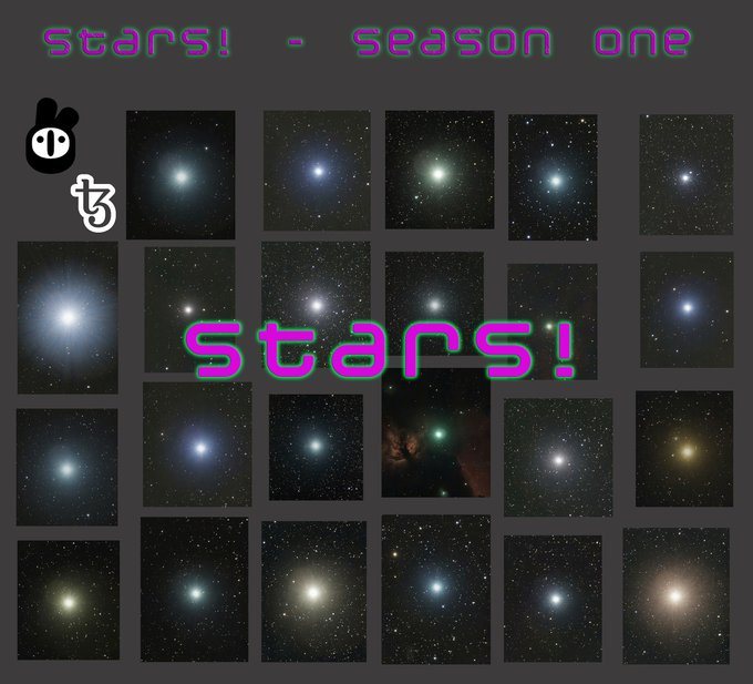BonsaiFox1's tweet photo. gm  

Stars - Season One live now!  

Your chance to pull a 1/1 piece of astrophotography featuring some of the most prominent stars in the night sky.  

5 tez  

#dropart #Astrophotography 🔗👇 https://t.co/T7f2K4zlJG