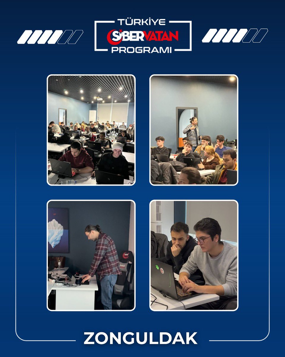 🇹🇷Türkiye Siber Vatan Programı 2026 Dönemi 81 İlde tüm hızıyla devam ediyor!

🔐Zonguldak’ta yüz yüze eğitimler başladı.

📂Gençler yoğun teknik eğitimler, gerçek senaryolar ve bire-bir uygulamalarla yeteneklerini geliştiriyor.

#Zonguldak

<a href="/TCSanayi/">Sanayi ve Teknoloji Bakanlığı</a> <a href="/SavunmaSanayii/">SSB</a>