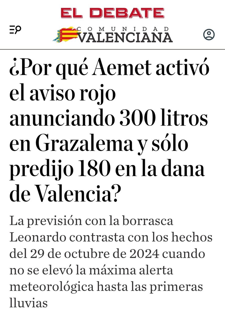 Más pruebas de la culpabilidad de <a href="/sanchezcastejon/">Pedro Sánchez</a> en la DANA de VALENCIA 👇🧐
La <a href="/AEMET_Esp/">AEMET</a> en Valencia NO dio la previsión que sí ha dado en Andalucia.