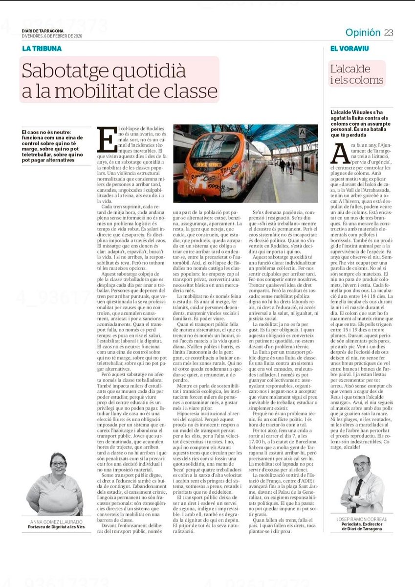 bsilanes's tweet photo. La lluita de classes també és això de #Rodalies https://t.co/x7hR6BpnG4