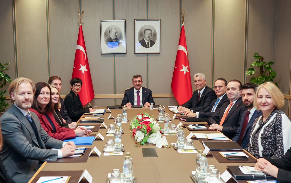 omerbolatTR's tweet photo. Today, I attended the meeting of Vice President Mr. Cevdet Yılmaz with  EU Commissioner for Enlargement, Marta Kos.
During the meeting, we exchanged views on areas of cooperation to further strengthen Türkiye–EU trade relations, grounded in a shared understanding of competitiveness and economic security, and assessed possible steps to be taken in this context. We underlined our expectation that the new trade and competitiveness policies developed by the European Union should be fully compatible with the effective functioning of the Customs Union.
The meeting, which took place in a highly constructive atmosphere, also provided an opportunity to mutually reaffirm our commitment to taking concrete steps in the field of trade on the basis of mutual benefit and to working jointly on a tangible and positive agenda in the period ahead.