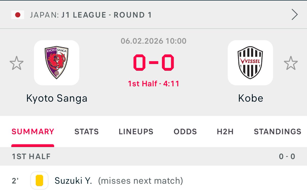 Earliest. Suspension. Ever.

<a href="/J_League_En/">J.LEAGUE Official (English)</a> Is this right?