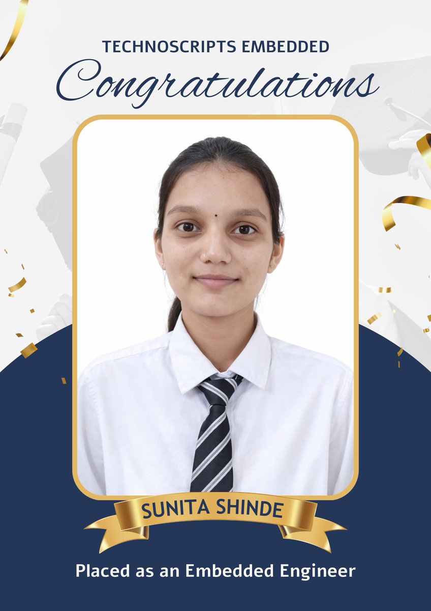 TechnoScript's tweet photo. Congratulations Sunita Shinde on getting placed as an embedded Engineer. https://t.co/XAfDHsbLoy