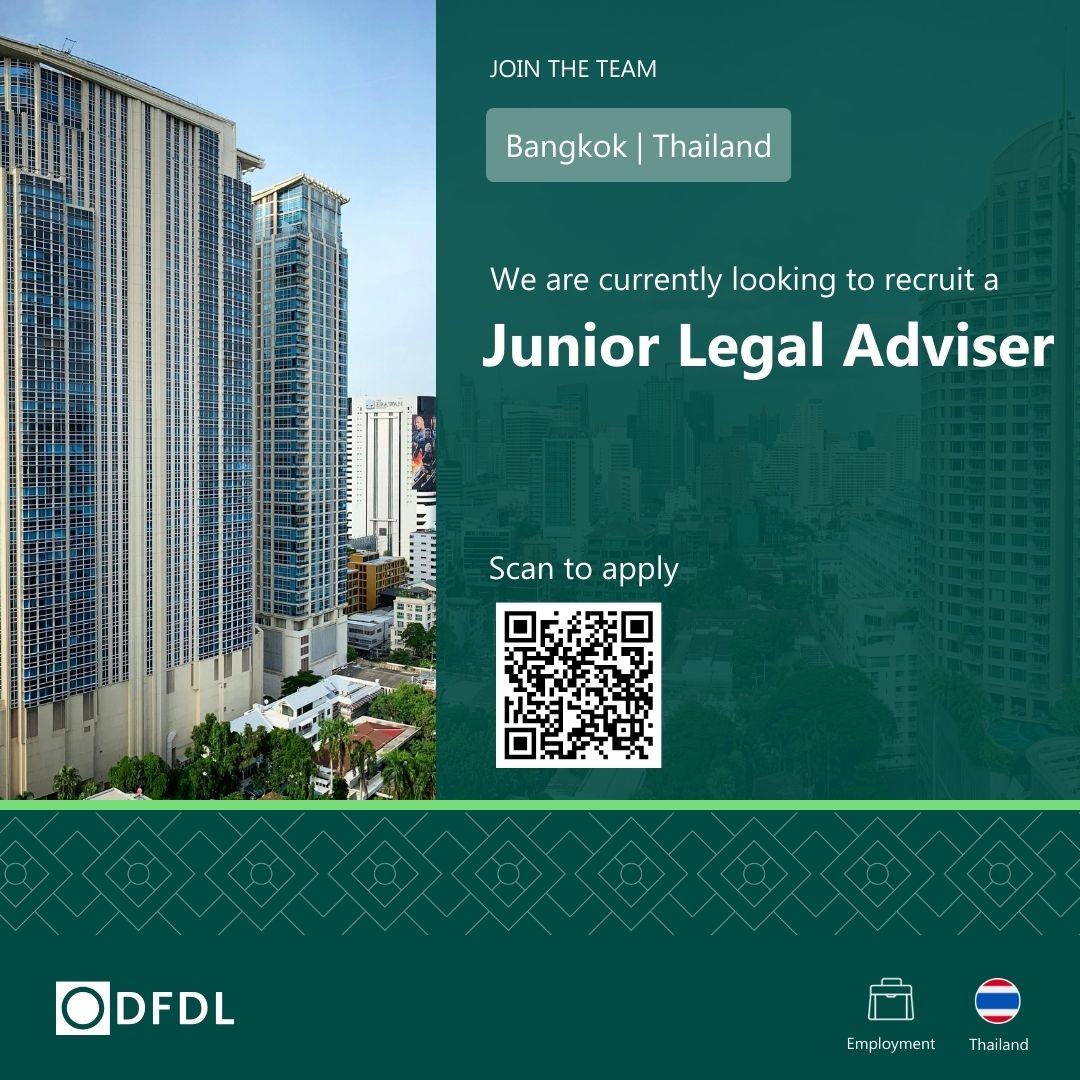 We are currently looking to recruit a qualified candidate to join our Bangkok office as a 𝐉𝐮𝐧𝐢𝐨𝐫 𝐋𝐞𝐠𝐚𝐥 𝐀𝐝𝐯𝐢𝐬𝐞𝐫.
  
Junior Legal Adviser: apply.workable.com/dfdl/j/B14E17E…
  
#DFDL #Bangkok #Thailand #Hiring #LawFirm #Job #Opportunity