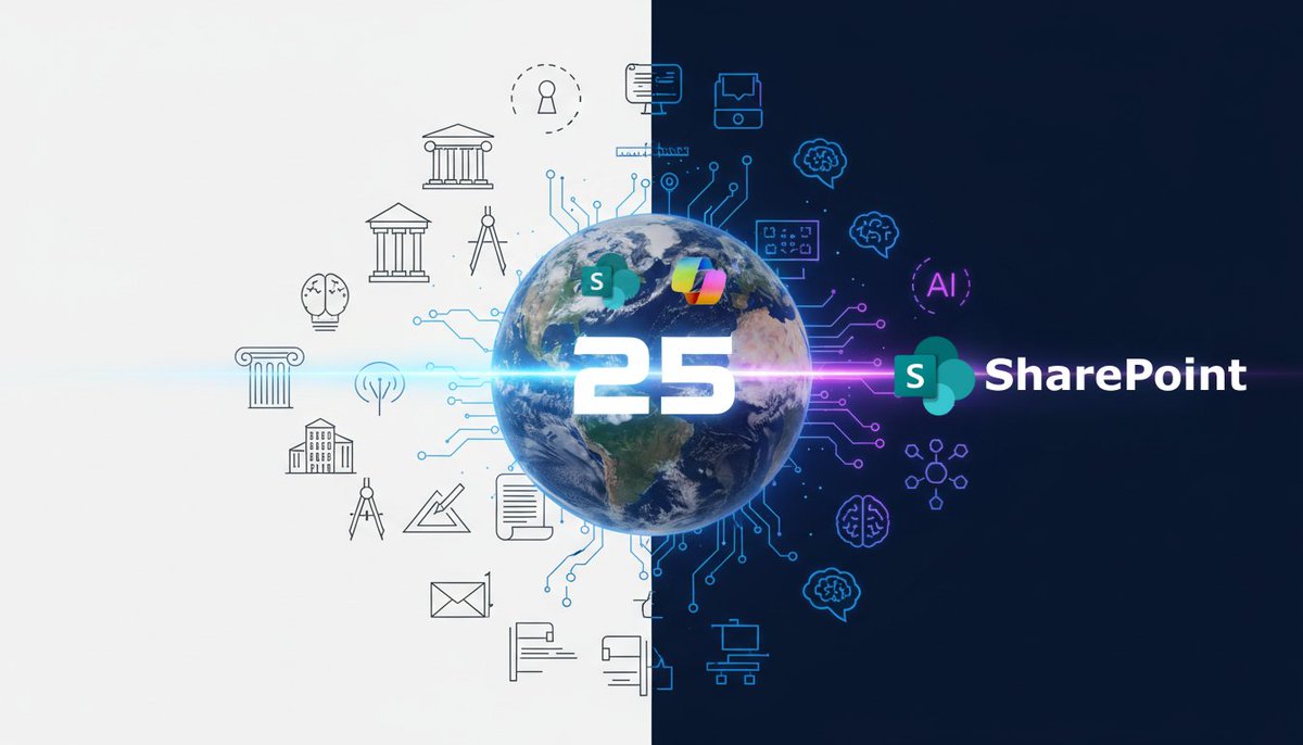 ZertiaTelecom's tweet photo. SharePoint cumple 25 años impulsando la colaboración.
En Zertia lo celebramos con vosotros.
 Promos 25º aniversario:
• 5% dto. M365 Premium
• Assessment GRATIS en SPO
• 10% dto. renovaciones
Gracias por estos 25 años.
#SharePoint #Zertia #M365 #IA #Copilot https://t.co/1iDByD5ksi