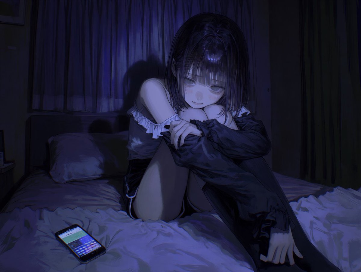 748cm's tweet image. 夜になるとわけもなく心が重くなる