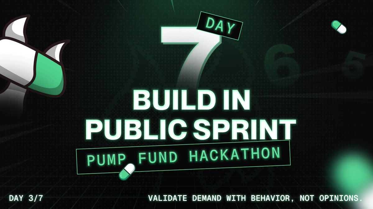 Build in Public Sprint - Day 3/7:
Validate demand with behavior, not opinions.

Don’t ask if people like your project. See if they actually use it.

What to do today
1. DM 10 target users
“Try this today: what broke/confused you?”

2. Post a teaser clip (10–30 s)
Show the loop →