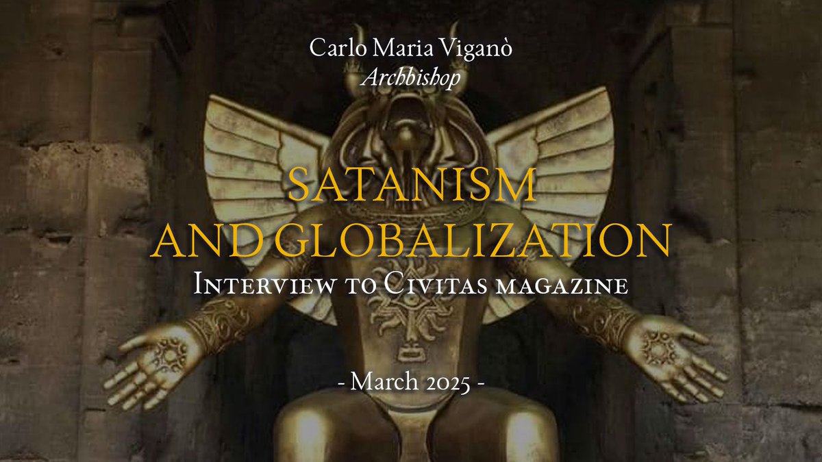 SATANISM AND GLOBALIZATION
Interview from October 2024, published in issue no. 3 of Civitas magazine on March 24, 2025

⚠️ I am republishing this interview of mine, which, more than a year later, is even more relevant today.

«The sordid complicity of Western leaders in the
