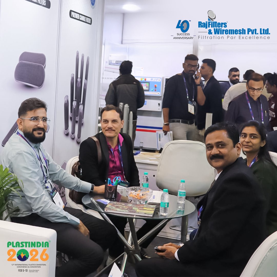 RajFilters's tweet photo. Day 1 at Plastic India 2026 

RajFilters &amp; Wiremesh Pvt. Ltd. team is on site listening to #manufacturers, sharing experience &amp; discussing real-world #filtration challenges.

Let’s connect, discuss challenges &amp; build long-term partnerships.🤝

#Day1 #PlasticIndia2026 #wiremesh https://t.co/NuEtHLRqVD