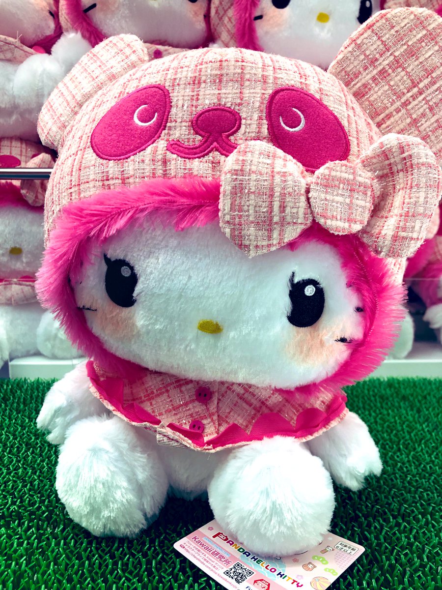 パンダハローキティ 胸きゅんツイード超BIGぬいぐるみが入荷いたしまし