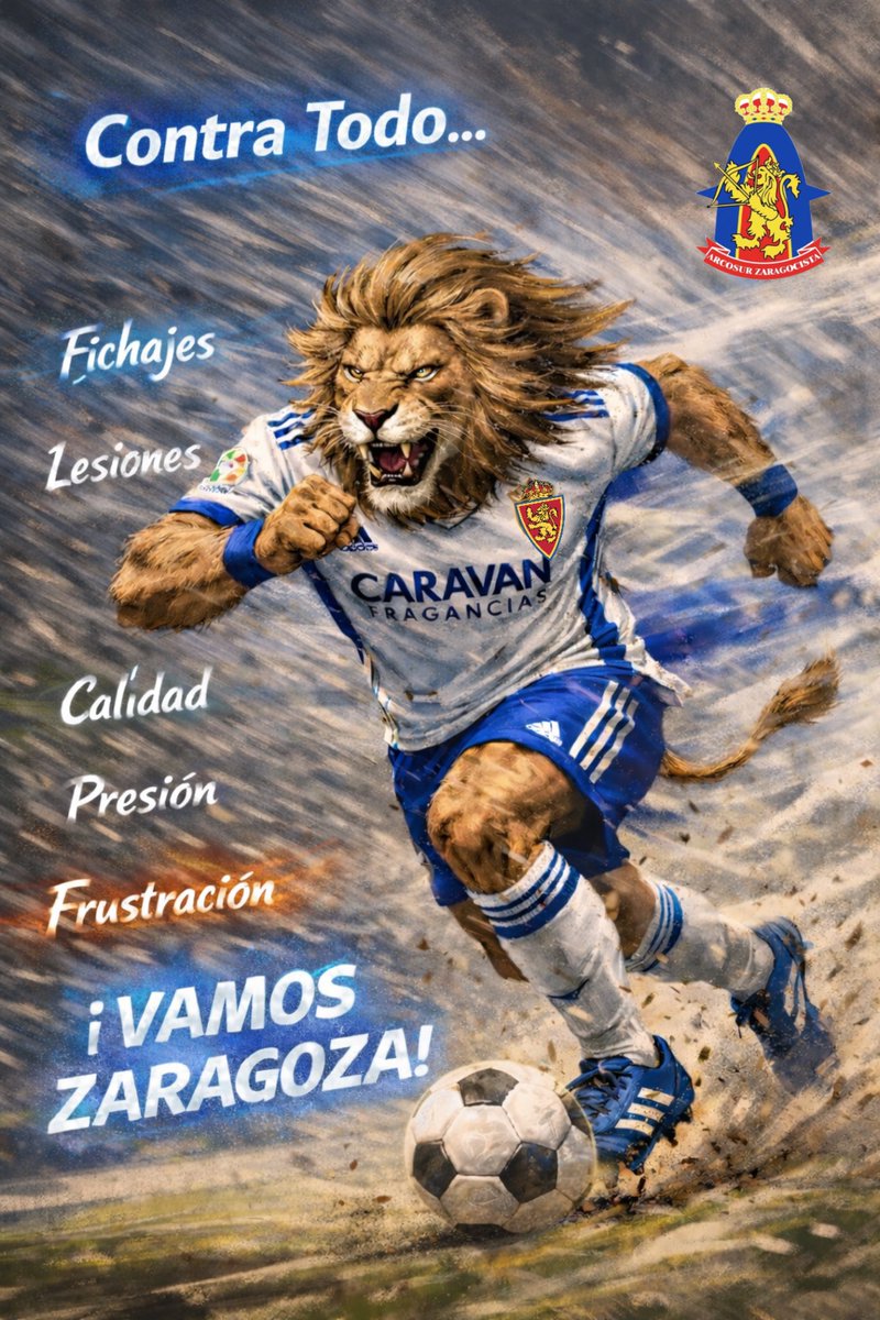 Viene la Tormenta perfecta…

¡A LUCHAR!

¡QUE RUJA EL LEÓN!

REAL ZARAGOZA - SD EIBAR
Sab. 6. 18:30 h.
Ibercaja Estadio
LaLiga TV Hypermotion 
Aragón TV

¡¡AÚPA ZARAGOZA!
