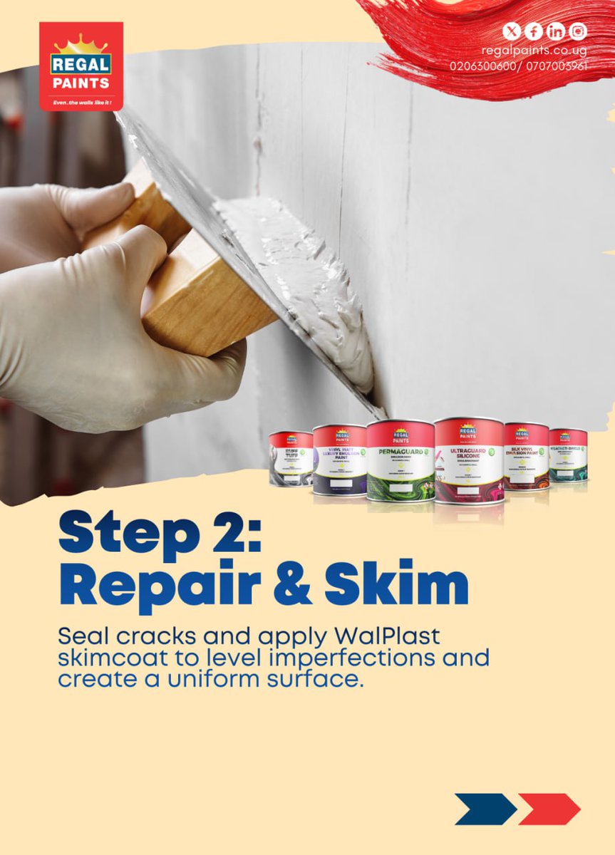regalpaintsug1's tweet image. A perfect paint finish starts before the paint.
Inspect. Repair. Dry. Prime. Paint.

Swipe through the wall prep checklist smart builders follow to avoid costly mistakes.

📞 0707 003 961
#PaintRight #ConstructionTips #UgandaBuilds

1/2
