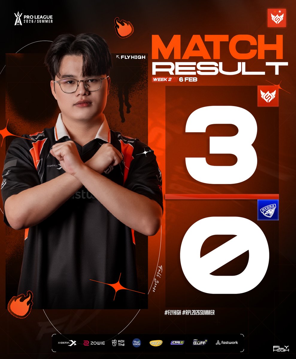 Result of RoV Pro League 2026 : Summer
FULL SENSE 3 - 0 Hydra Esports
Victory is ours! Match 3 secured 🙌🏻 Thank you FENCE for all the love and support! 🧡
.
#FULLSENSE #FSRoV #FSFLYHIGH #RPL2026Summer
#XIBERIA #ZOWIE #KOITheThailand #ไทยโคโค่ #moochiepetfood #CtrlG #CtrlGBuFF