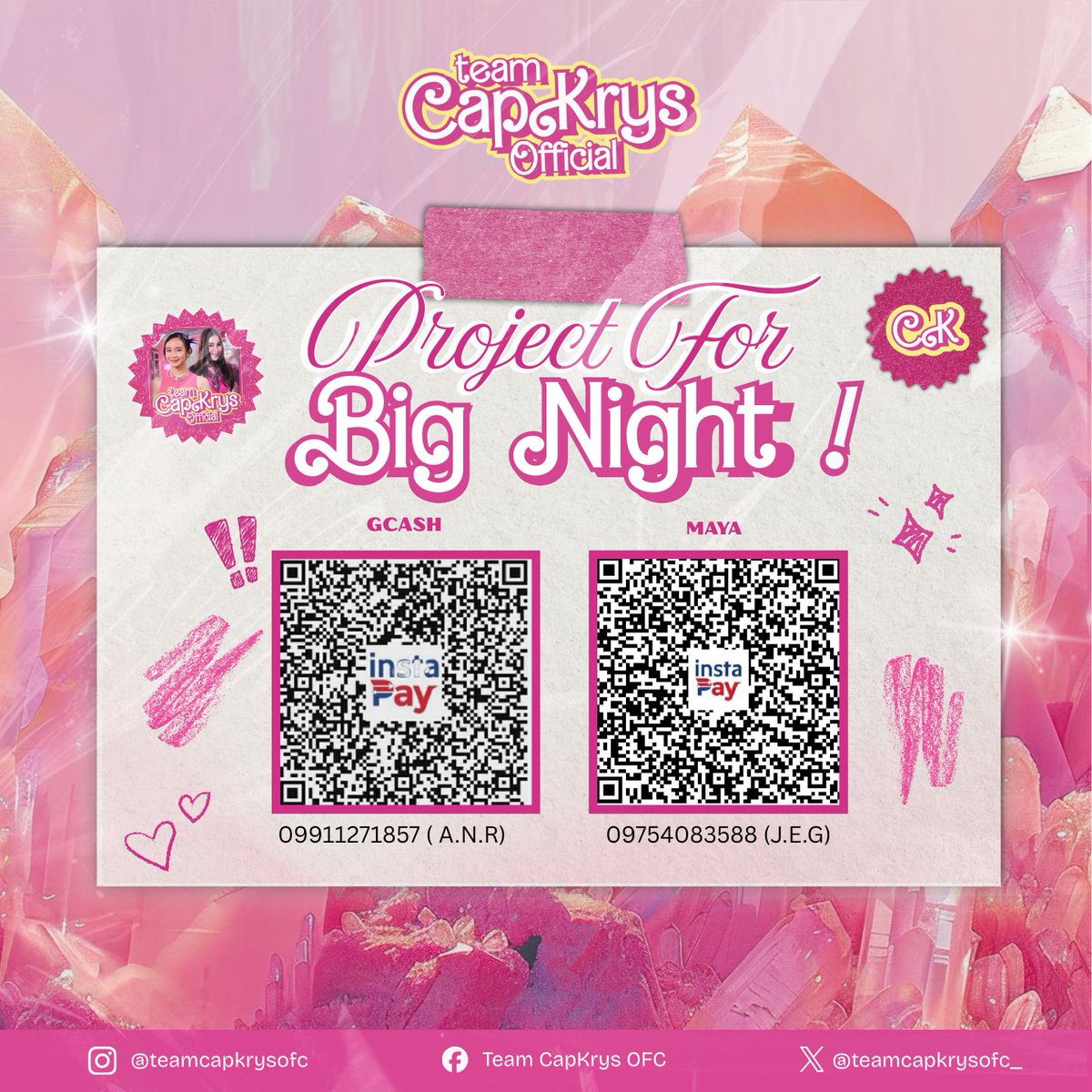 OUR DONATION DRIVE FOR BIG NIGHT PROJECTS IS OFFICIALLY OPEN! 

Our team is coming together once again to make the Big Night extra special for SparCKles and CapKrys! This project is our way of showing love, support, and appreciation through meaningful efforts prepared especially
