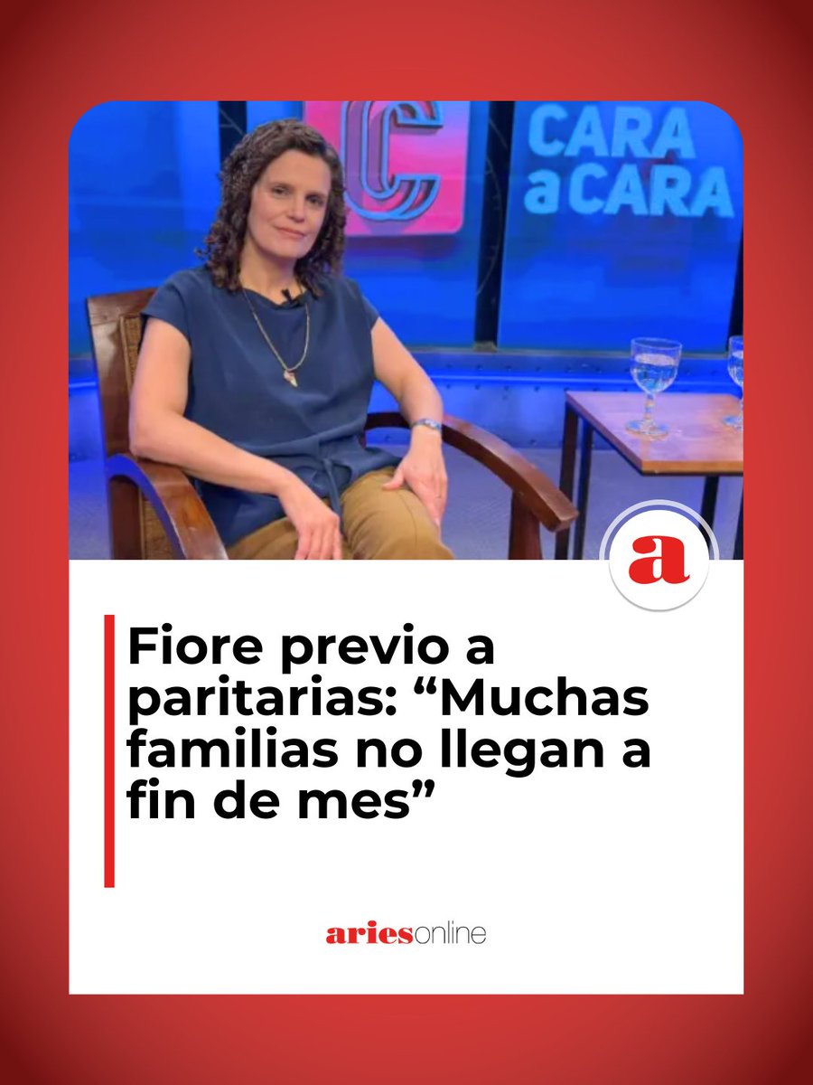 <a href="/CristinaFioreV/">CristinaFioreV</a> indicó que, de cara a las paritarias del 12 de febrero, el contexto económico sigue siendo complejo y muchas familias no logran cubrir sus gastos básicos. 
 
ariesonline.com.ar/contenido/1882…