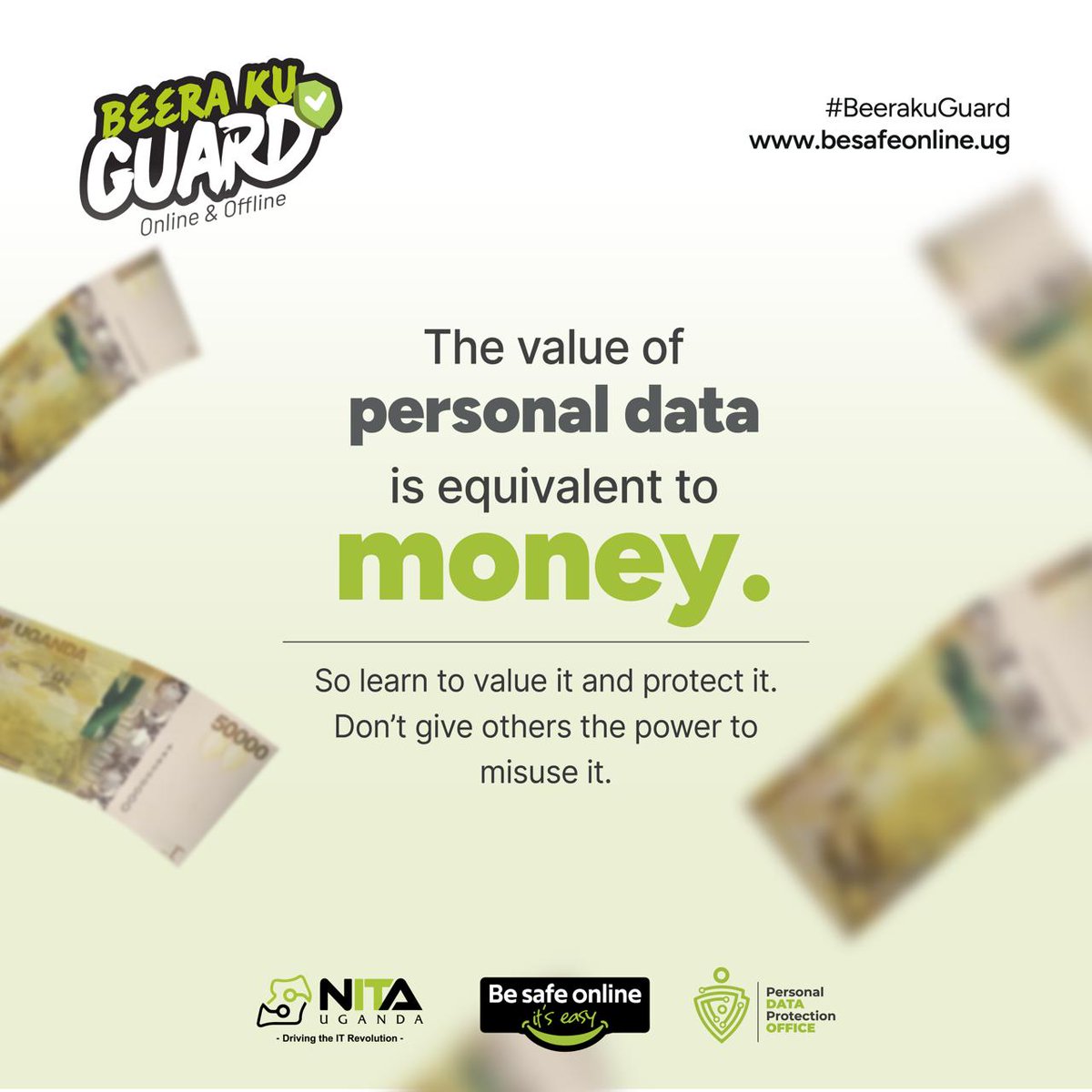 pdpoUG's tweet photo. If you wouldnβt give cash to a stranger, donβt give them your personal data.
Your phone number, ID, location, and online activity have value. Think before you share.
#BeerakuGuard is about being intentional online, what you share, where, and with whom.
#PersonalDataisPrivate https://t.co/r50FN1YcMC