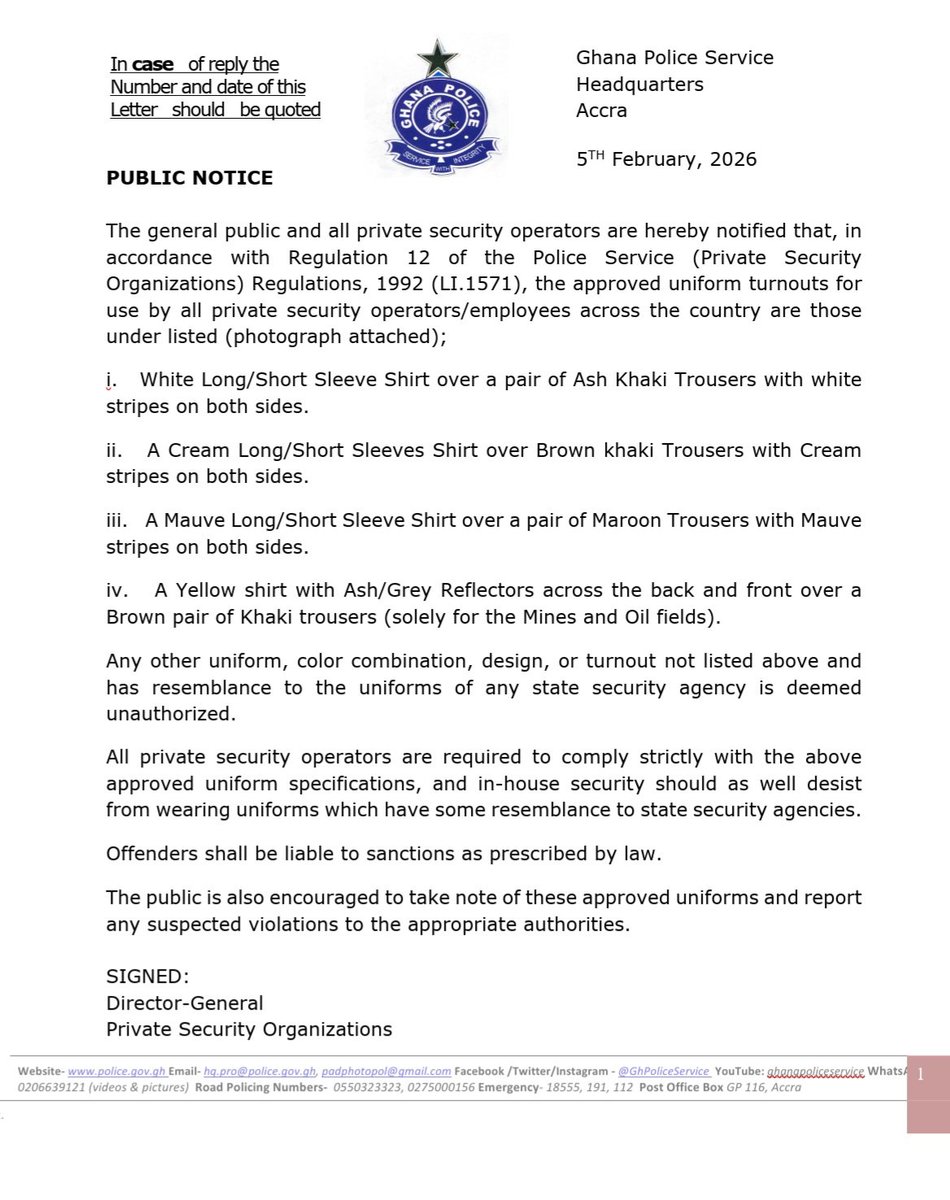 GhPoliceService's tweet photo. PUBLIC NOTICE https://t.co/Ne5yT6Arzw