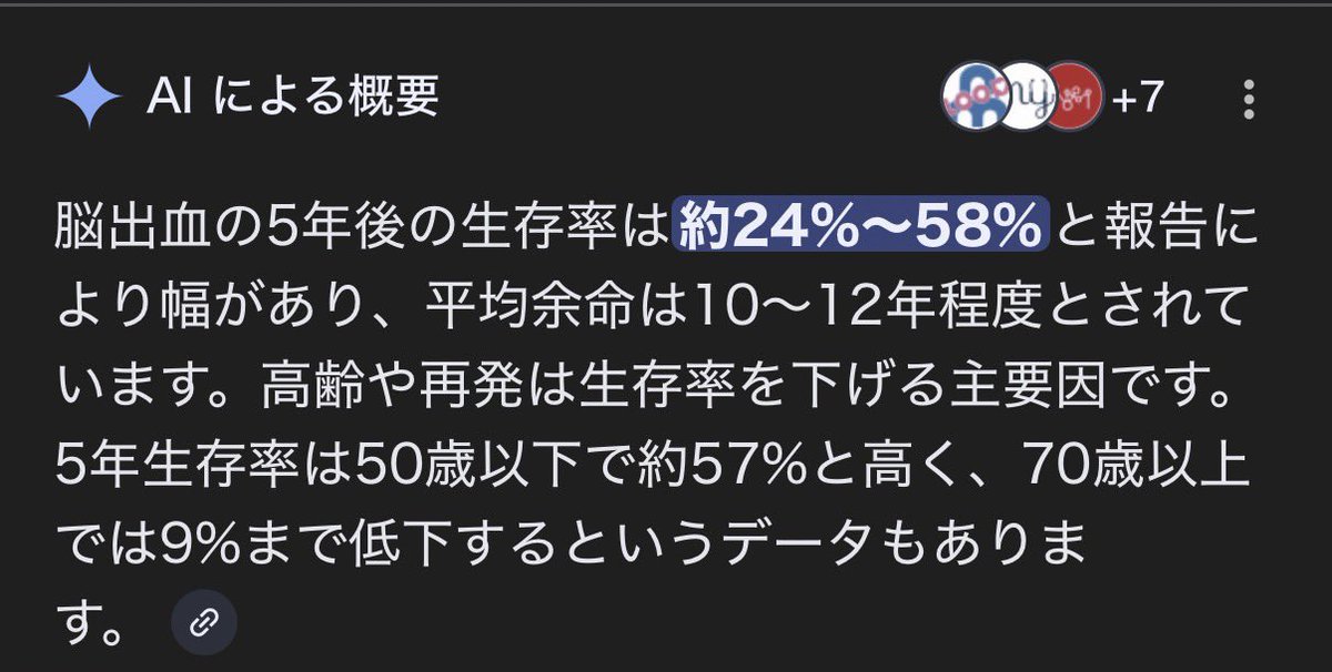 私が5年後に生きている確率は良くて58%かあ。こりゃどうしたらいいのだろう。これからは自分は居なくなる前提で物事を考えるしかないのかな。とりあえず倅が成人するまでは生きないとなあ。