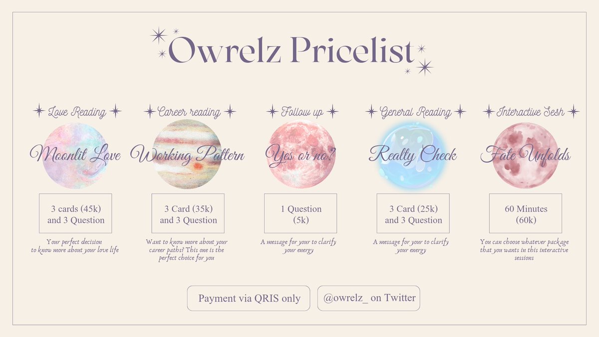 owrelz_'s tweet image. Hellooow🌠 aku sudah open read tarot untuk malam ini yaaa, silahkann bisa wa aku di biooo🤗
#zonauang