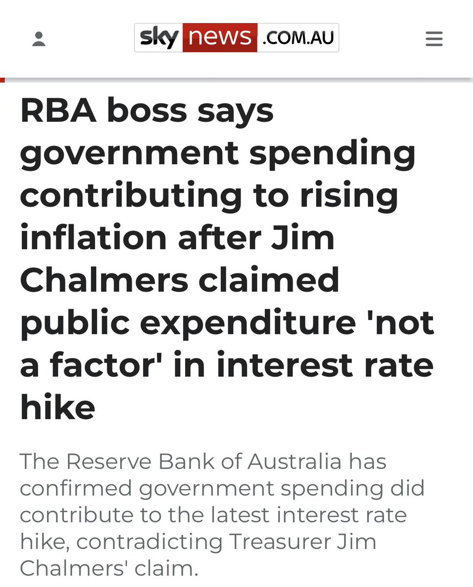 QBCCIntegrity's tweet image. BREAKING: Reserve Bank of Australia Governor has come out to correct the record against Labor Treasurer Jim Chalmers who tried to blame Australians for interest rate rises and shield Labor claiming the RBA said nothing about govt overspending driving inflation.

Labor are LYING.
