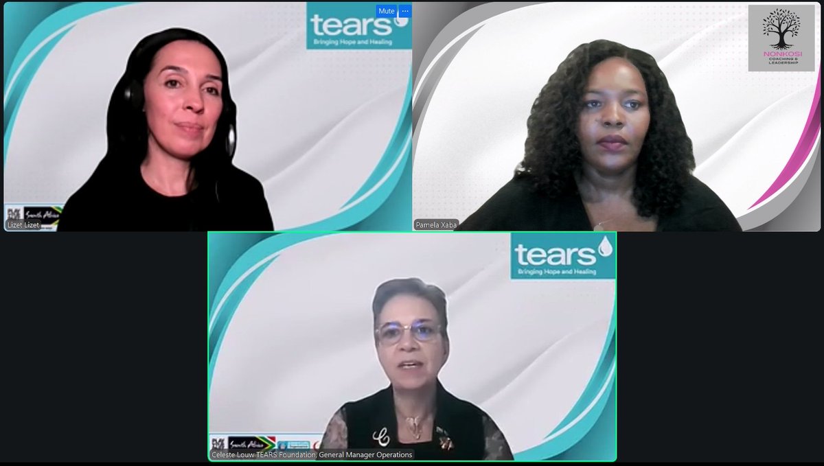 Last night, Celeste Louw &amp; <a href="/Lizet_Rosen/">Lizet Rosen</a> , representing TEARS Foundation, joined Nqobile Pamela Xaba Nonkosi Creatives for an important conversation on Gender-Based Violence in the Workplace.

The level of honesty, engagement, and courage in the (virtual) room was powerful.