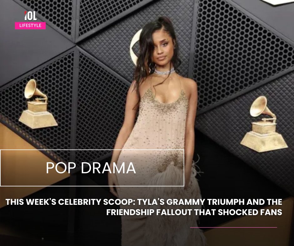 IOL_Lifestyle's tweet image. Tyla’s Grammy triumph has fans celebrating, but the shocking friendship fallout has everyone talking. From global recognition to unexpected drama, this week’s celebrity scoop is one you can’t miss.
#Tyla #GrammyWin #friendshipfallout 
Read on: tinyurl.com/2tv5w4vv