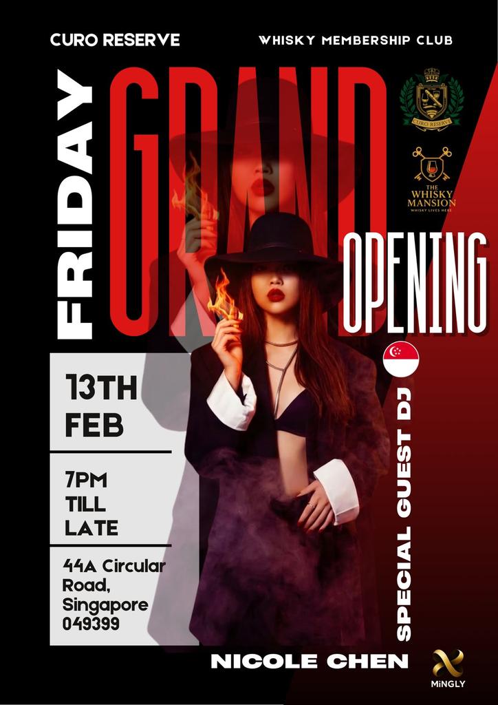 Join us for Curo Reserve &amp; Whisky Mansion grand opening on February 13th.

A 5-storey luxury destination in the heart of Raffles Place, bringing together rare whiskies, cigars, fine wines, premium timepieces and exceptional hospitality under one roof.

Expect an evening of