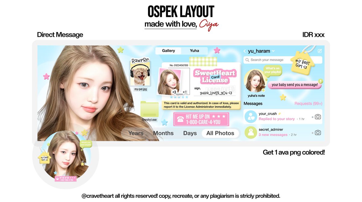 cravetheart's tweet image. help repost &amp;amp; ospek ya? tysm! ‹𝟹

aku lahiran 1 anak baruu, kenalan yuk? kalau tdk aman bisa dm aku baik2 yh :3

rencananya aku sell as template layout, kalau ada yg mau take lbh dulu di dm jg bisa 🫶🏻

layout yuha, wonhee, kya &amp;amp; younjung ufs, 15K/each free retext!

#zonauang