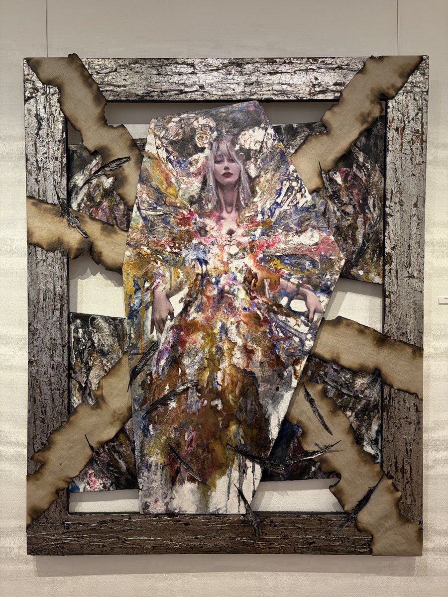 絵画「halu 」 堕天使】 F100号 Oil on canvas 自分の運命と意思を受け入れたひとりの