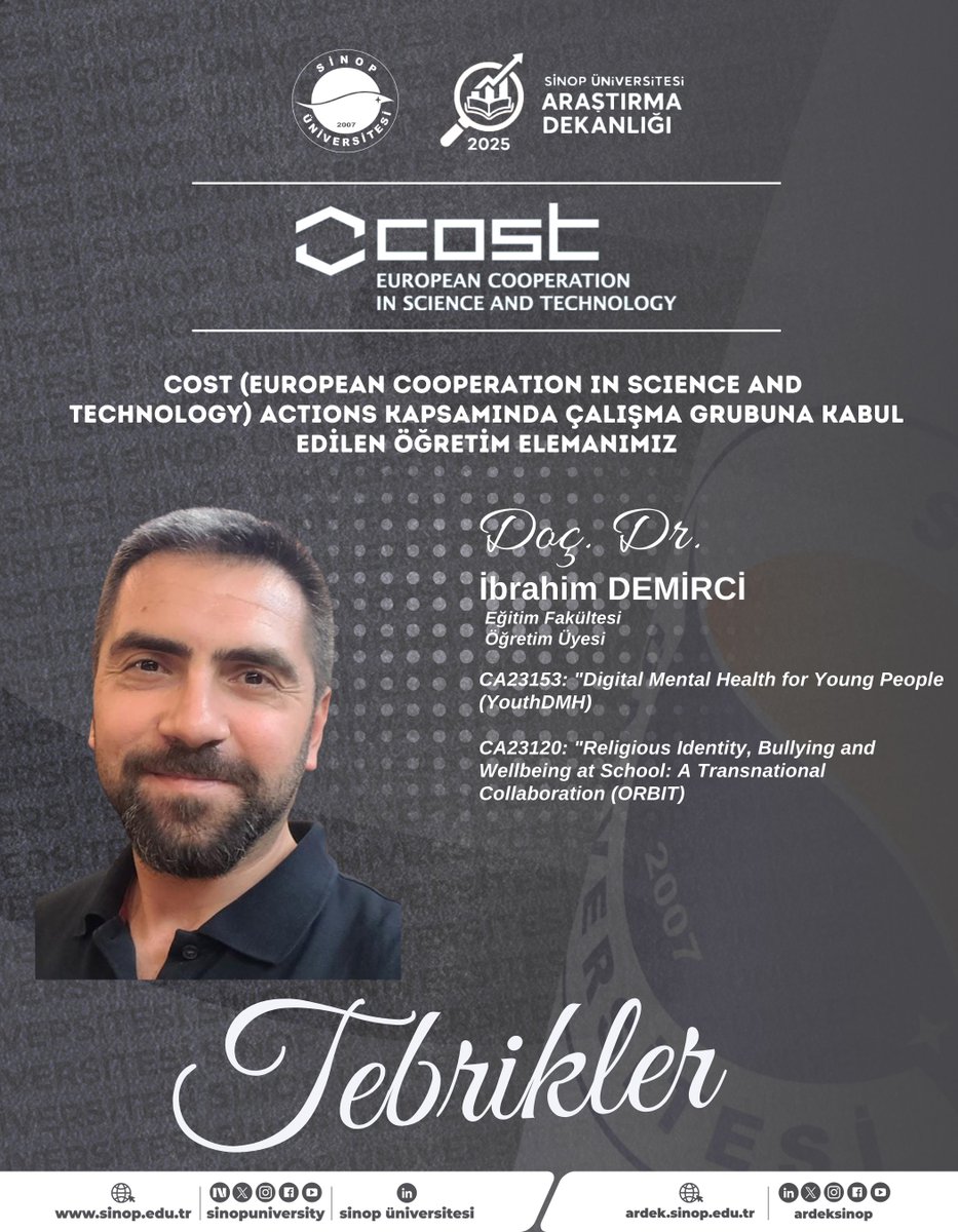 Sinop Üniversitesi Araştırma Dekanlığı tweet media