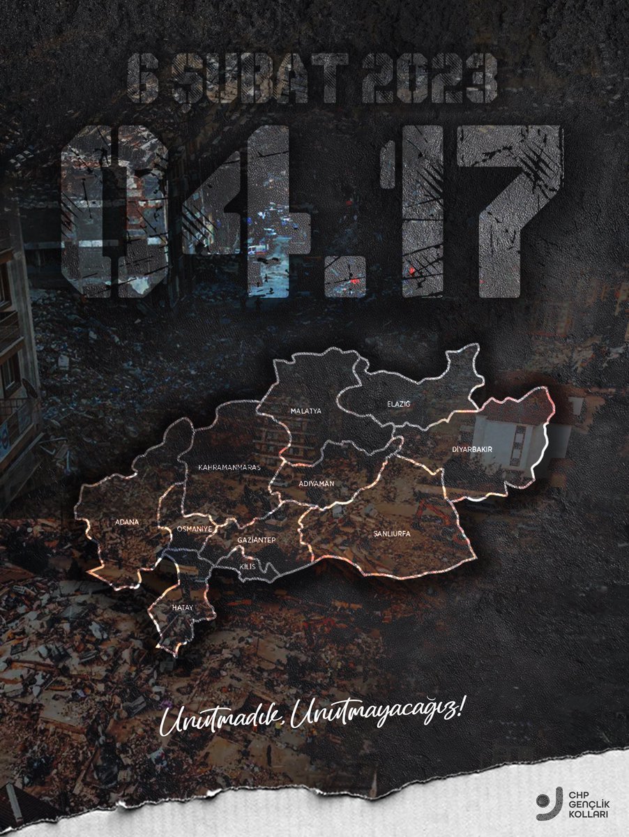 Unutmadık. Unutturmayacağız!

6 Şubat 2023’te yaşadığımız felaket, depremin değil ihmalin öldürdüğünü bizlere acı bir gerçek olarak hatırlattı.

Yaşadığımız büyük yıkımın 3. yılında yitirdiğimiz binlerce yurttaşımızı özlem ve rahmetle anıyoruz.