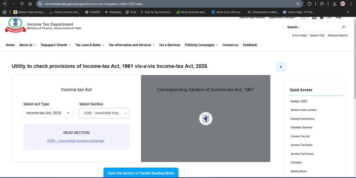 Shubham03194's tweet photo. @IncomeTaxIndia The site for the parallel comparison of the old and new income tax act section is not working since yesterday. Kindly check and guide. https://t.co/CtqCDImQPp