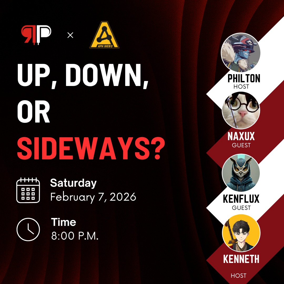 RedPillXBT's tweet photo. Chart the next move with us: is the market going up, down, or sideways? 📈📉➡️

Join @Phl2n , @_naxux , @0xKenFlux , and @aphkenneth  this Saturday, February 7, 2026 at 8:00 P.M. for a live crypto market rundown. https://t.co/1SQ0Sz3Qkw