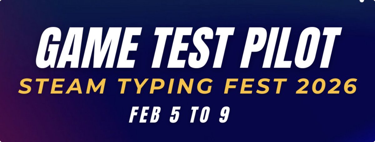 gametestpiloten's tweet photo. ⌨️ Type to Win — Steam Typing Fest 2026!

We’re hosting a week of fun typing challenges — from Type Racer to caption battles and 5-minute story sprints. 

🎁 Multiple $10 Steam gift cards up for grabs
👉 https://t.co/7Ii1XKHHwb

#Steam  #gametest #SteamTypingFest https://t.co/jtIRspiaxs
