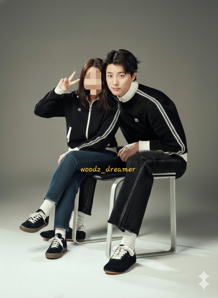woodz_dreamer's tweet photo. @fila_korea @_chowoodz 
아니 #휠라 #1911니트트랙집업 
구매 한 옷이 와서 입어보고
승연이랑 같이 사진 찍고싶어서
옆에 붙여달라고 했더니 지피티가
날 이렇게 붙여주네 ㅋㅋㅋ
아호~ 진짜 이렇게 찍고싶당 🤣
#FILAXWOODZ #filakorea #FILA 
#조승연 #우즈 #WOODZ https://t.co/yqmiZvTF89