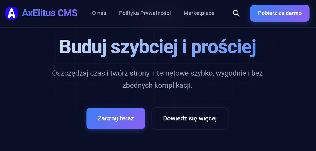 axelituscms's tweet photo. Nowy polski CMS wkracza do gry! Poznajcie AxElitus CMS tworzony przez nasz zespół (AxElitusDeep).

Zamiast tworzyć projektu od postaw rozwinęliśmy istniejący @flatlypage.

Pobierz tutaj
https://t.co/3X8ahD2CGP https://t.co/fzQMj9i8NI