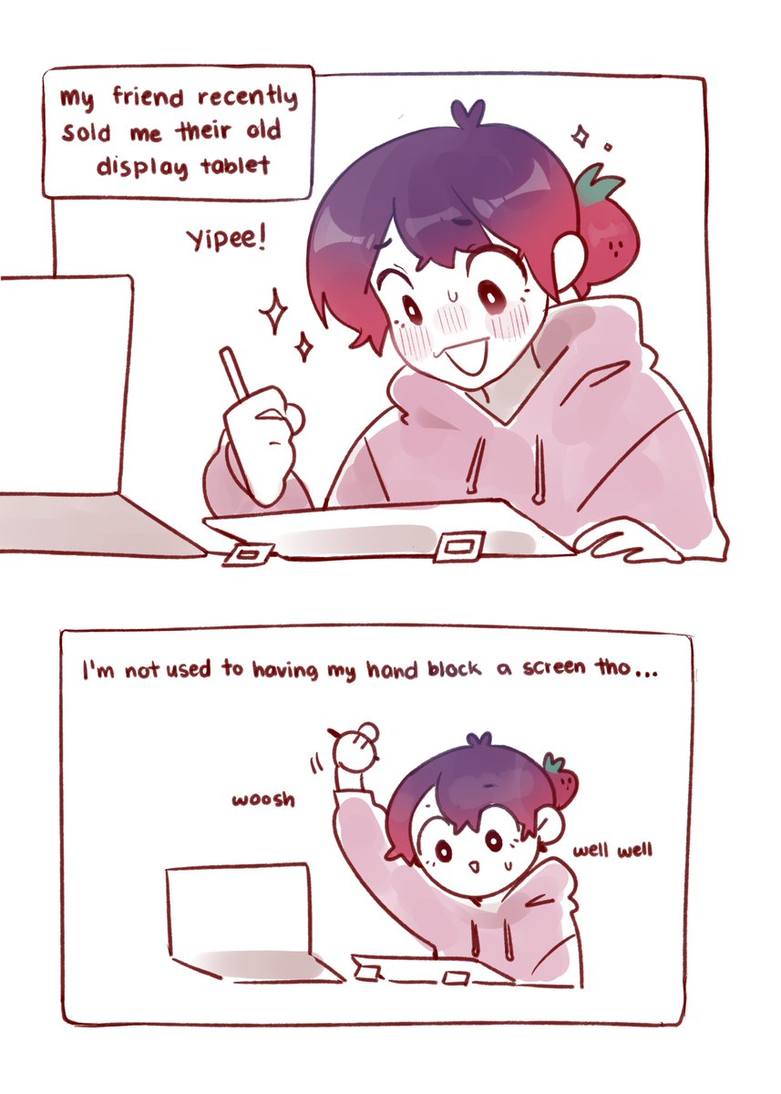 redberrichan's tweet photo. culture shock..
-
My first drawing on my own display tablet is abt drawing on a display tablet🤔 https://t.co/8JSX5A8AAE