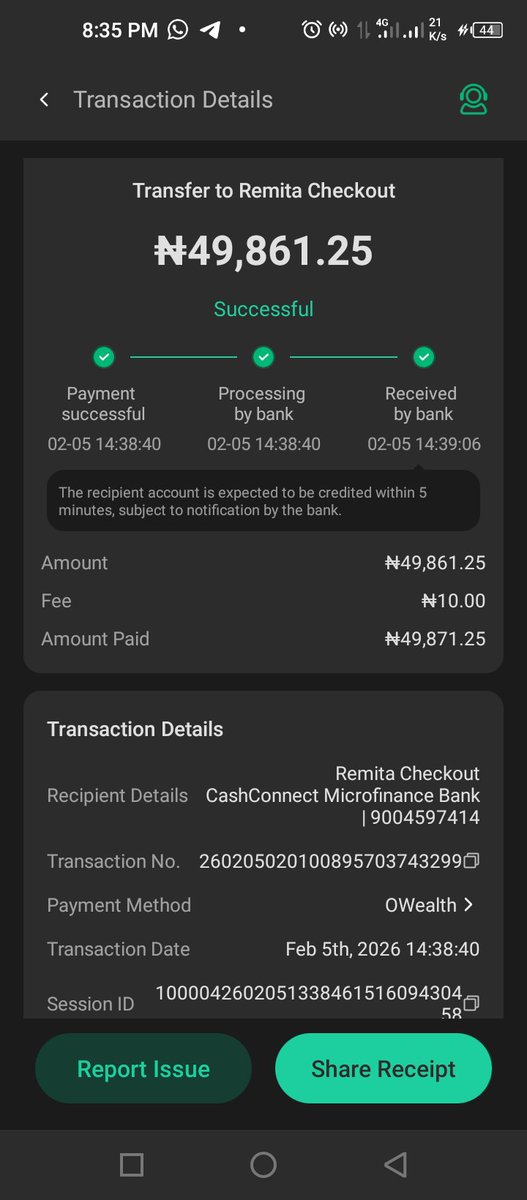 ComrJrBukar's tweet photo. @RemitaNET made this transaction but yet am unable to see the RRR as a receipt. It keeps coming as an invoice. Kindly verify the payment and confirm it as this payment was made to Abubakar Tafawa Balewa University Bauchi as undergraduate registration fee. Also, make available the RRR number https://t.co/deg3nEGxk0