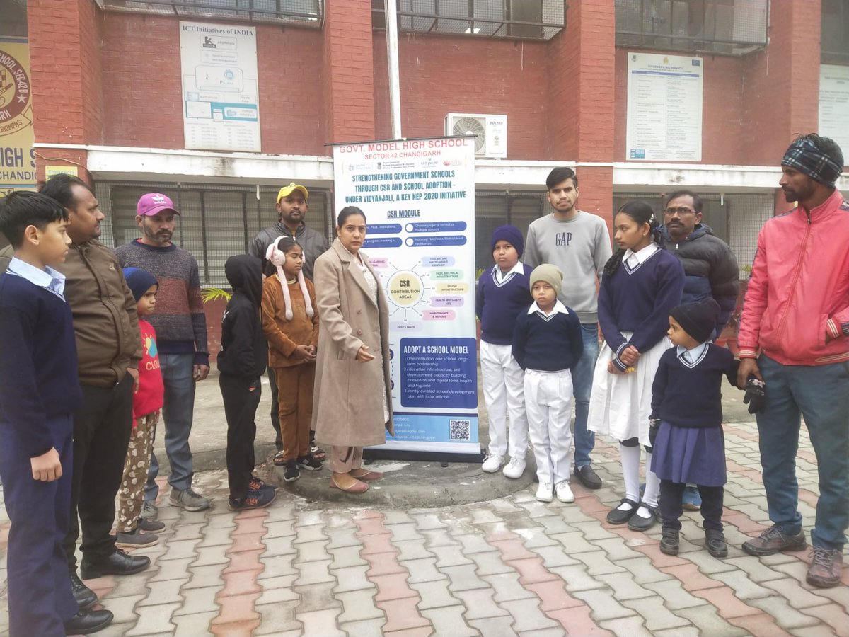 gmhs42's tweet photo. To strengthen participation &amp; support of all stakeholders, GMHS 42B organised a special awareness session on Vidyanjali Program on 31.01.2026. Parents showed great enthusiasm, &amp; HM Mrs. Navdeep Kaur shared plans for continued inclusive initiatives. 
@SchoolEduChd
@vidyanjali_edu https://t.co/QvCTnlm3VT