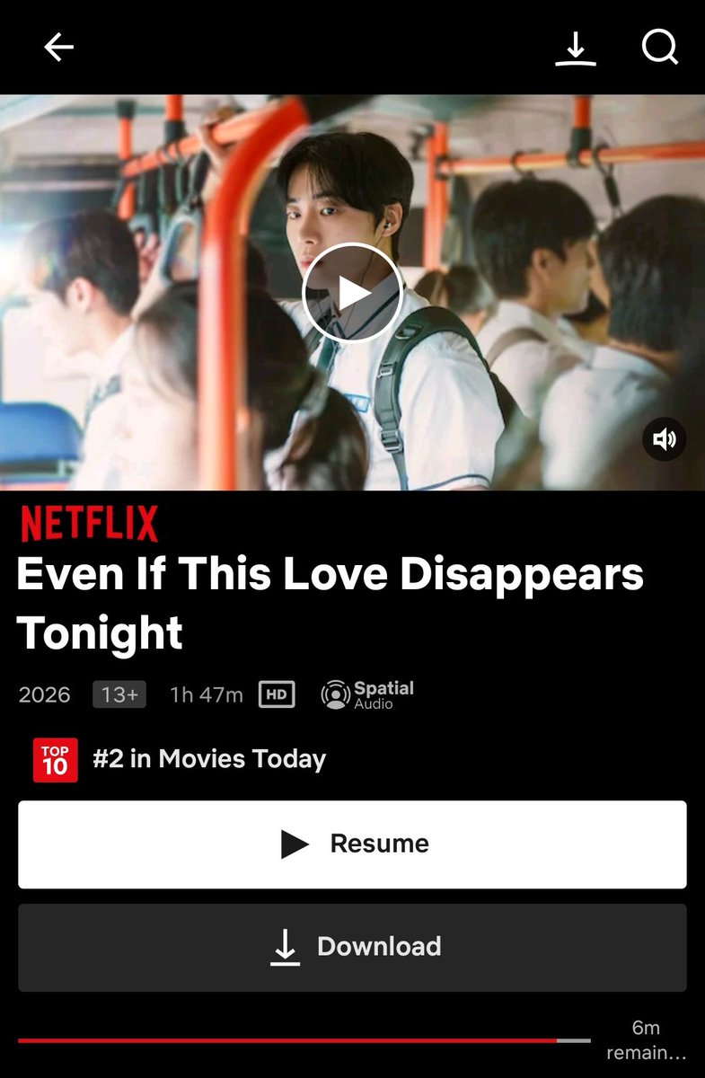 #EvenIfThisLoveDisappearsTonight  Review 

OTT- Netflix 
Audio - తెలుగు 
ఒక మంచి ఫీల్ గుడ్ మూవీ..😍😍
 మూవీ చూస్తునతసేపు ప్రశాంతంగా అనిపించింది..😍

👉 లాస్ట్ 20 నిమిషాలు..చాలా ఎమోషనల్ గా బాగా కనెక్ట్ అవుతుంది.😭😭😭

👉 హీరోయిన్ యాక్టింగ్ క్యూట్ గా ఉంది 

రేటింగ్ - 3.75/5⭐😍💕