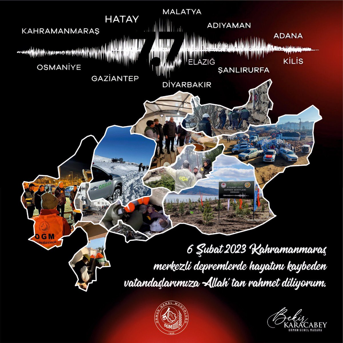 Hepimizi derinden sarsan, milletimizin yüreğinde derin yaralar açan 6 Şubat’ta meydana gelen Kahramanmaraş merkezli depremlerde kaybettiğimiz her bir canı rahmetle anıyor, geride kalanlara sabırlar diliyorum.
Rabbim ülkemizi ve milletimizi böylesi afetlerden muhafaza etsin.