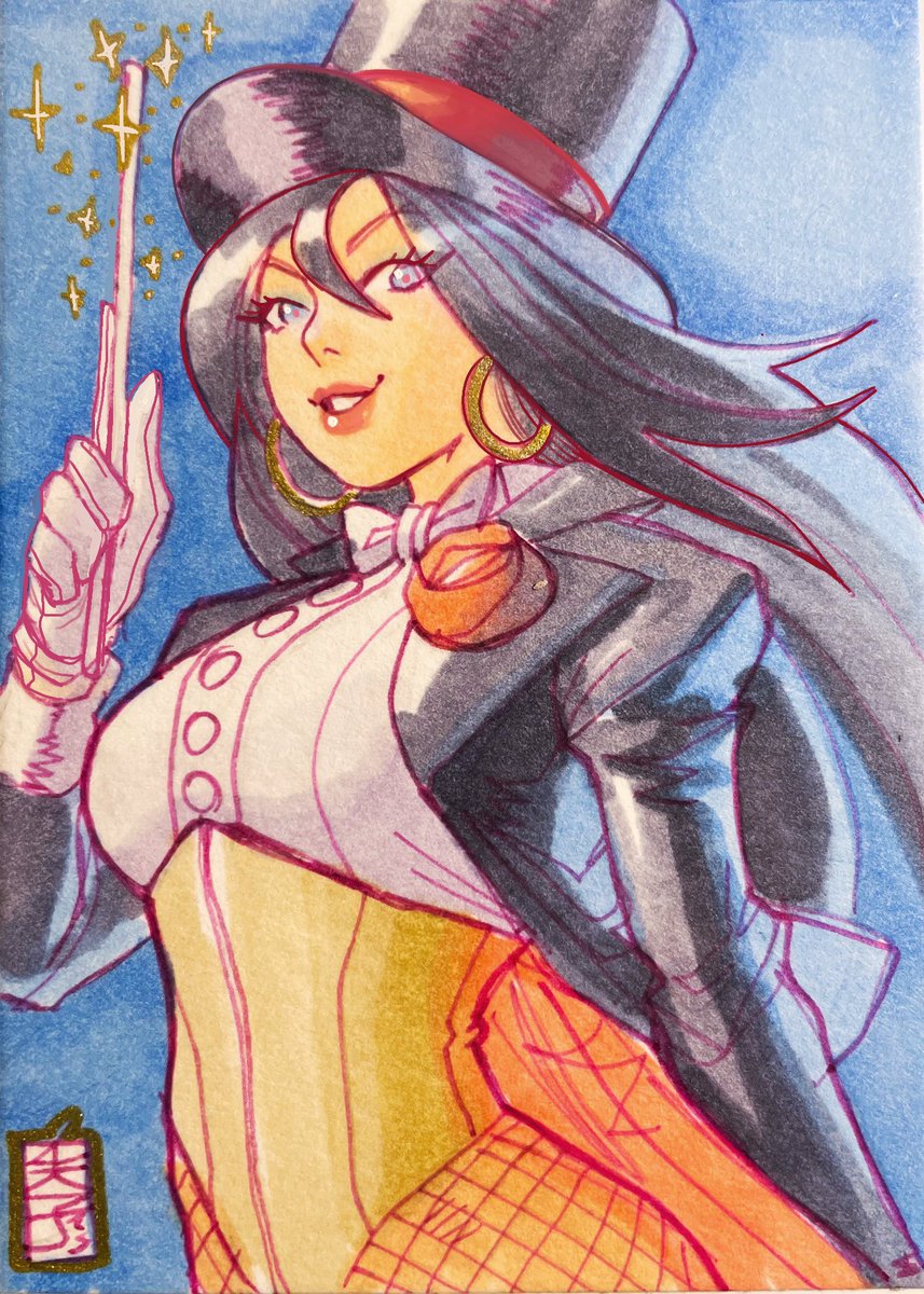 Zatanna sketch card! 
Ink and olo markers on card size Bristol 

#ZATANNA #dccomics #TradingCards