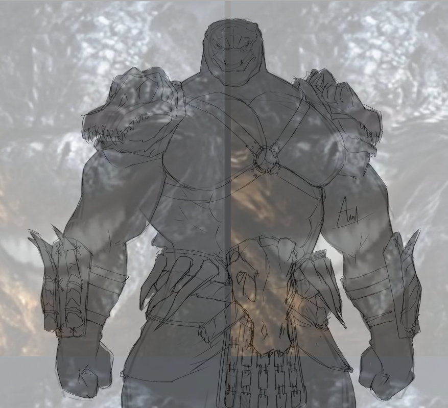 based on the poll yesterday

WIP of Barbarian Godzilla