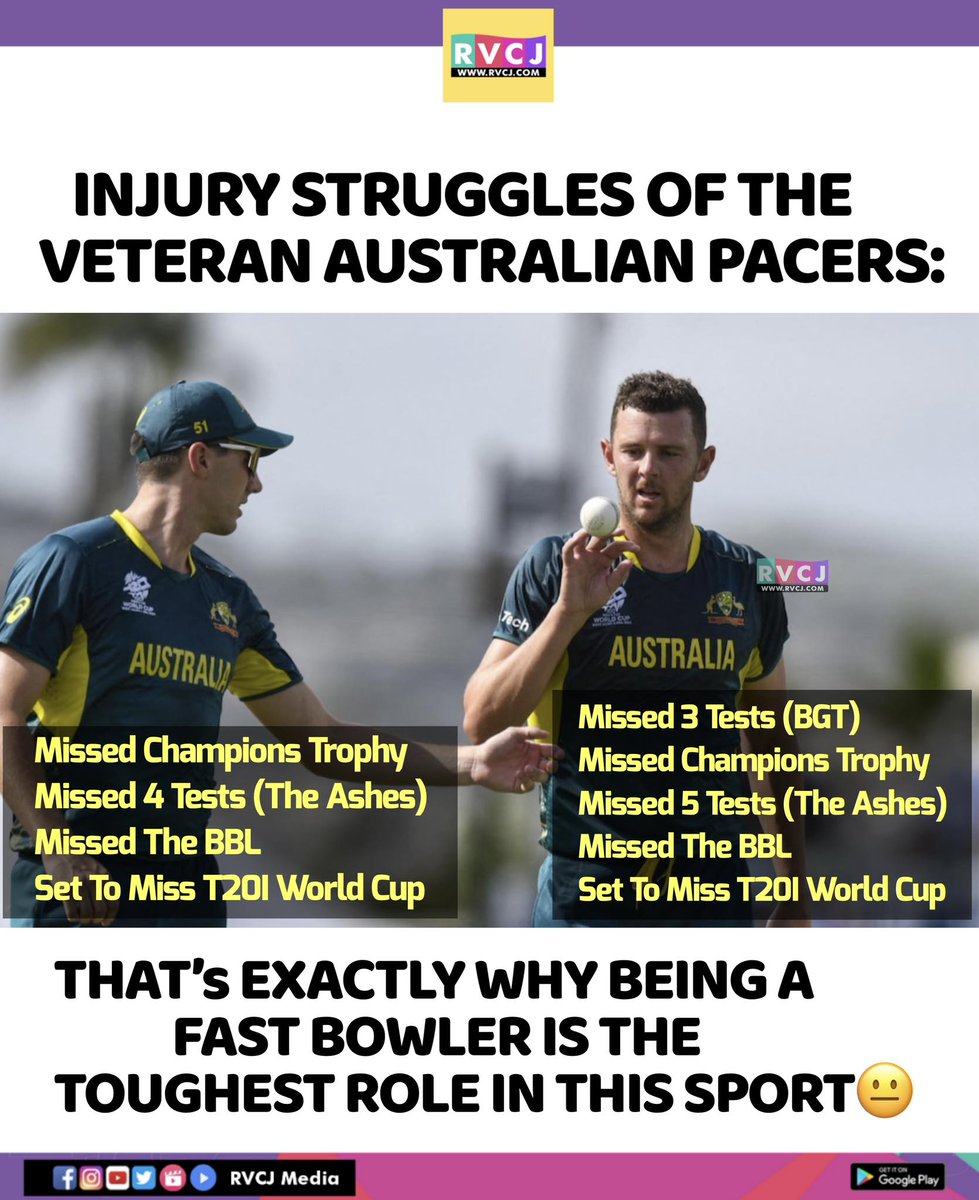 RVCJ_Sports's tweet photo. Fast bowling — brutal on the body, heroic on the field. Respect the grind 💪🏏
#FastBowling #CricketLife #PaceAttack #SportsStruggles #CricketRespect #InjuryBattle #CricketWarriors #BowlerLife #GameTough #CricketFans #AthleteGrind #SportReality https://t.co/sUKIVdVCT5