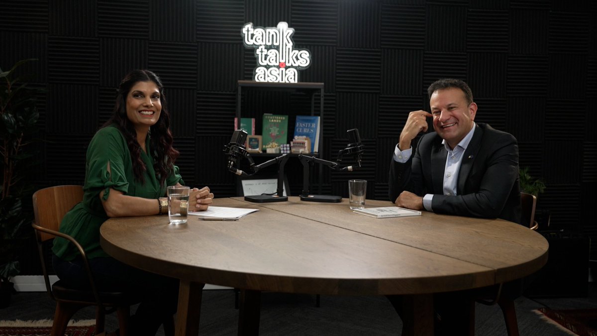 TankTalksAsia's tweet photo. #STREAMINGNOW: EP 10 of #TankTalksAsia with Manisha Tank.

In this episode Manisha had an intimate, wide-ranging conversation with former (Taoiseach) Prime Minister of Ireland Leo Varadkar.

Watch the full conversation here: https://t.co/Vid73JbsDx https://t.co/zSHiOIuREn